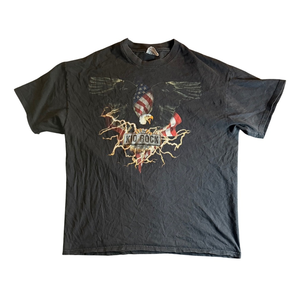 Stedman Kid Rock Live 2001 Tour T-Shirt Mens XL Black Eagle Graphic Vintage